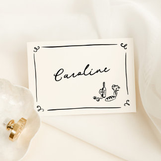 Whimsical Hand Drawn Place Card