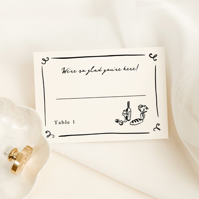Whimsical Hand Drawn Place Card (Creator Uploaded)