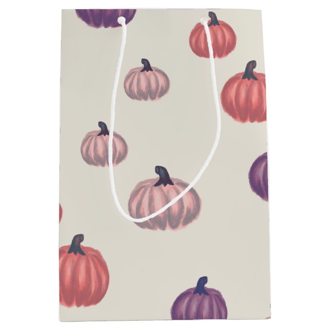 Whimsical Hand-Drawn Pumpkin Pattern Gift Bag (Front)