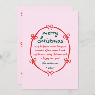 Whimsical Hand Drawn Quirky Frame Christmas Photo Holiday Card