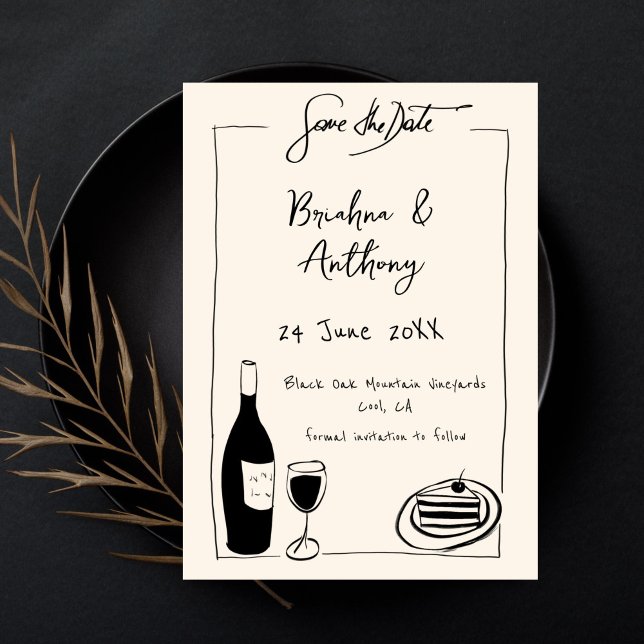Whimsical hand drawn quirky scribble template (Whimsical hand drawn quirky scribble illustration template save the date invitation digital download)