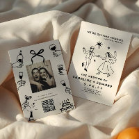 Whimsical Hand Drawn Scribble Wedding Invitation