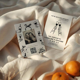 Whimsical Hand Drawn Scribble Wedding Invitation