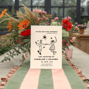 Whimsical Hand Drawn Scribble Wedding Invitation