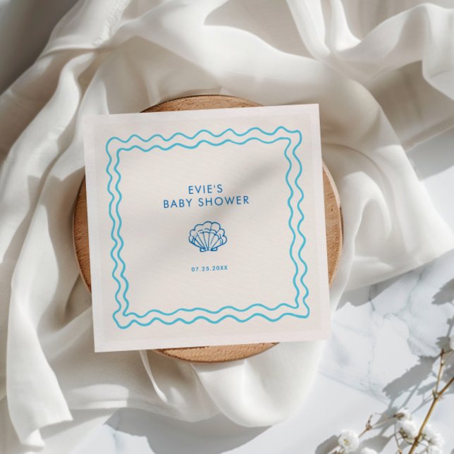Whimsical Hand Drawn Shell Baby Shower Napkins (Creator Uploaded)
