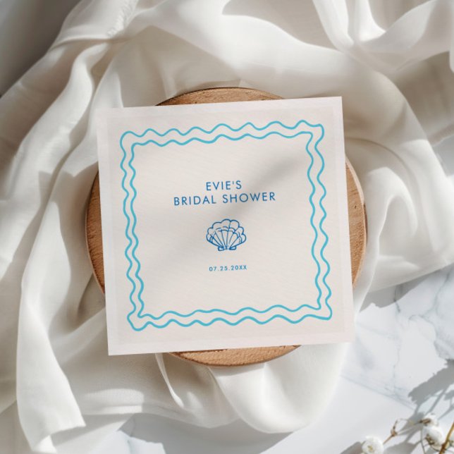 Whimsical Hand Drawn Shell Bridal Shower Napkins (Creator Uploaded)