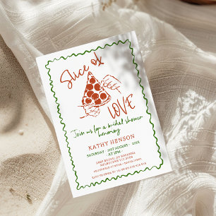 Whimsical Hand Drawn Slice Of Love Bridal Shower Invitation