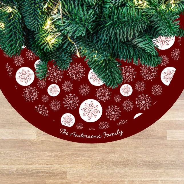 Whimsical Hand Drawn Snowflake Pattern  Fleece Tree Skirt (Creator Uploaded)