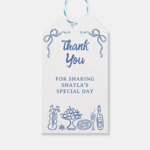 Whimsical Hand Drawn Something Blue Bridal Shower Gift Tags