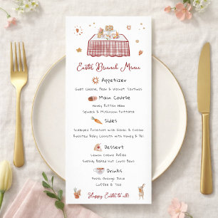 Whimsical Hand Drawn Spring Easter Brunch Menu