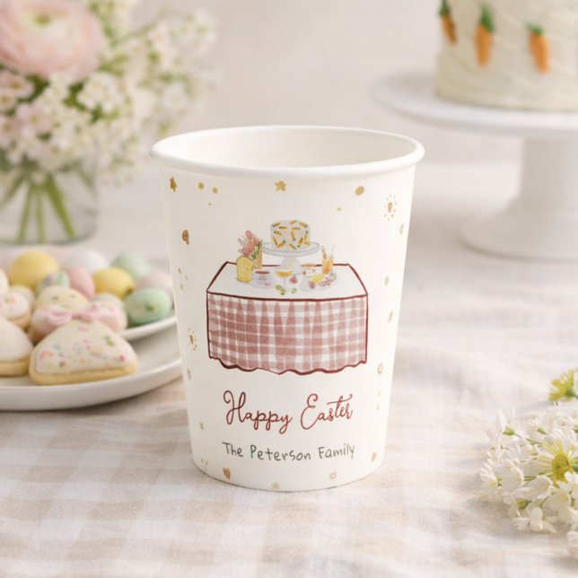 Whimsical Hand Drawn Spring Easter Brunch Paper Cups (Creator Uploaded)