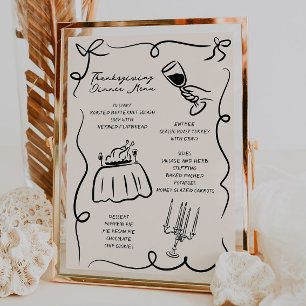 Whimsical Hand Drawn Thanksgiving Menu