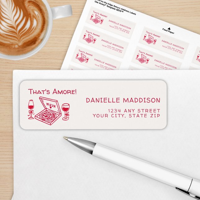 Whimsical Hand Drawn That's Amore Bridal Shower Label (Creator Uploaded)