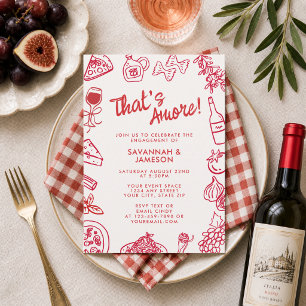 Whimsical Hand Drawn That's Amore Engagement Party Invitation