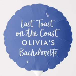 Whimsical hand drawn toast toast on the coast balloon