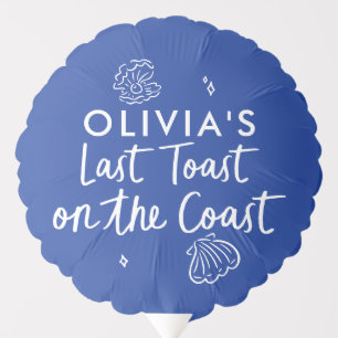 Whimsical hand drawn toast toast on the coast balloon