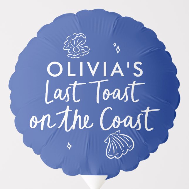 Whimsical hand drawn toast toast on the coast balloon (Front)