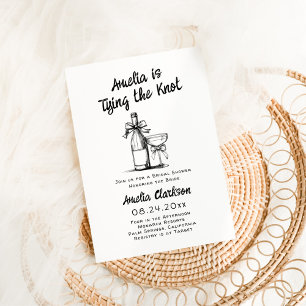 Whimsical Hand Drawn Tying the Knot Invitation