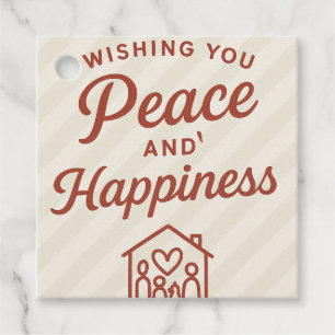 Whimsical Hand-Drawn Typography Striped Christmas Favor Tags