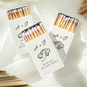 Whimsical Hand Drawn Vintage Car Matchboxes