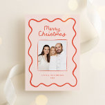 Whimsical Hand Drawn Wavy Border Christmas Photo Holiday Card<br><div class="desc">Send your family Christmas greetings with this whimsical Christmas photo card featuring a doodle, hand-drawn wavy border frame and charming handwritten script that says "Merry Christmas". This quirky, fun and playful card comes in orange, but you can change the colour. The back of the card also has space to enter...</div>