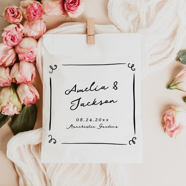 Whimsical Hand Drawn Wedding Favor Bag (Creator Uploaded)