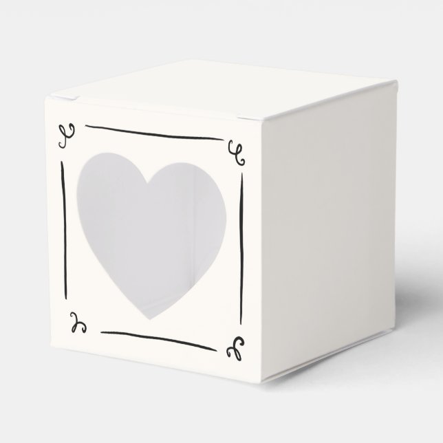 Whimsical Hand Drawn Wedding Favor Boxes (Front Side)