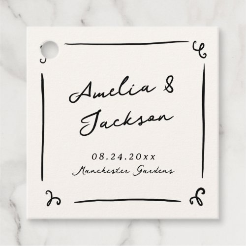 Whimsical Hand Drawn Wedding Favor Tags