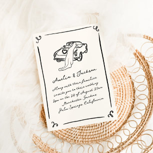 Whimsical Hand Drawn Wedding Invitation