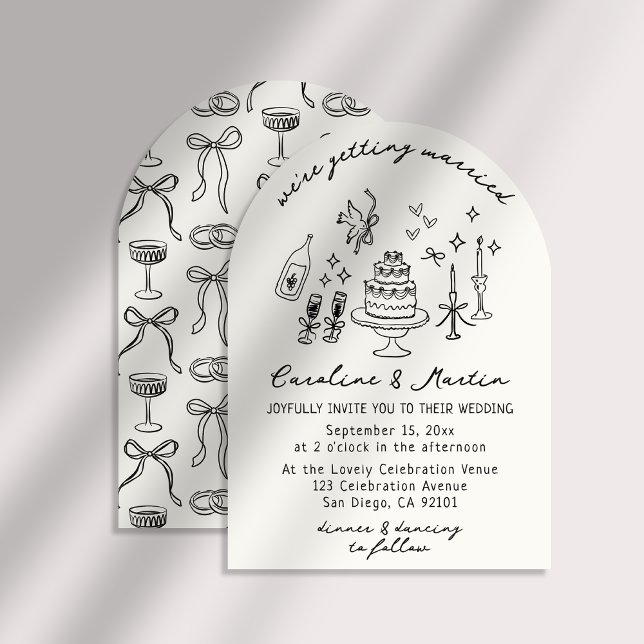 Whimsical, hand drawn wedding invitation (Creator Uploaded)