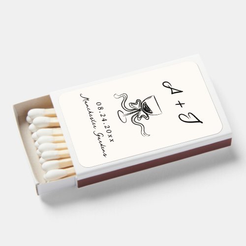 Whimsical Hand Drawn Wedding Matchboxes