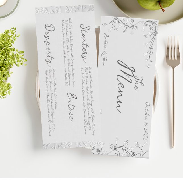 Whimsical Hand Drawn Wedding  Menu (Creator Uploaded)