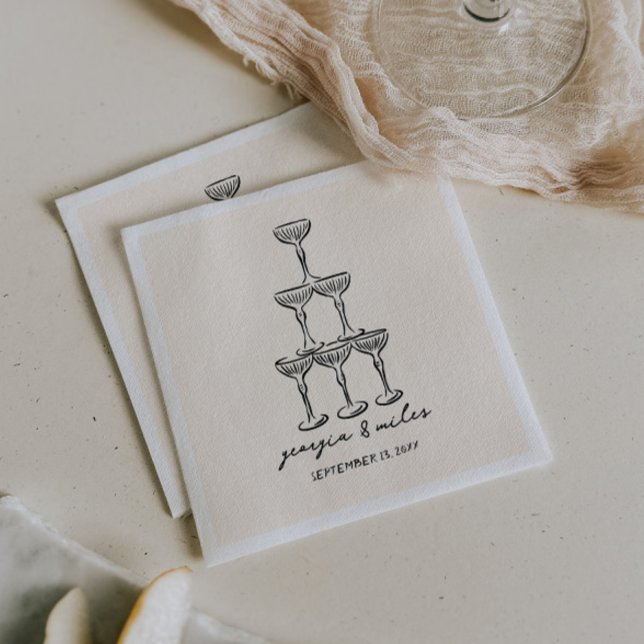 Whimsical Hand Drawn Wedding Napkins (Creator Uploaded)