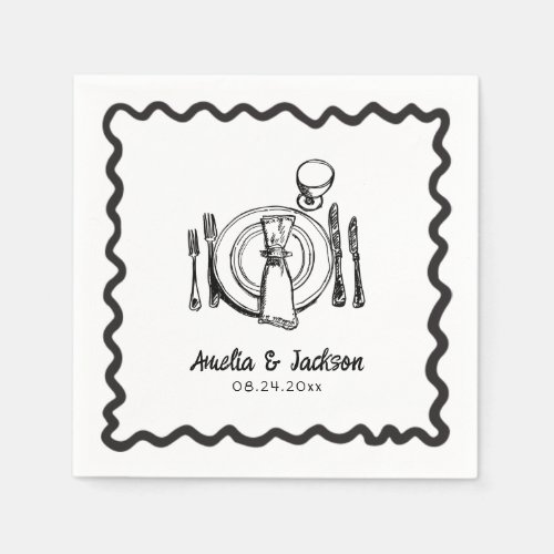 Whimsical Hand Drawn Wedding Napkins