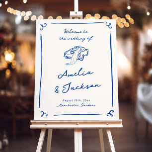 Whimsical Hand Drawn Wedding Welcome Foam Board