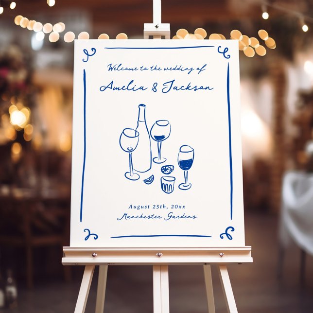 Whimsical Hand Drawn Wedding Welcome Foam Board (Creator Uploaded)