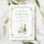 Whimsical Hand Lettered Illustrated Dinner Invitation