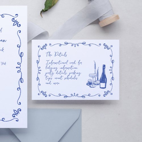 Whimsical Hand Lettered Illustrated Info Card