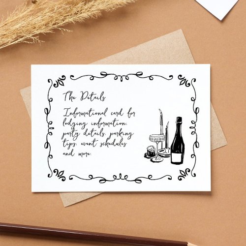 Whimsical Hand Lettered Illustrated Info Card