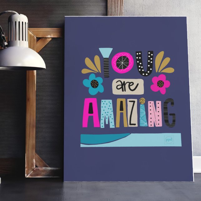 Whimsical Hand lettered Inspiring Quote   Faux Canvas Print (Creator Uploaded)