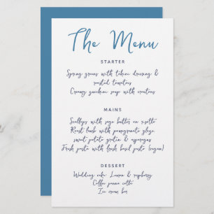 Whimsical Handwriting Script Blue Casual Wedding