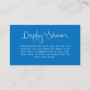Whimsical Handwritten Blue Display Shower Enclosure Card