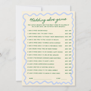 Whimsical Handwritten Bridal Guessing Game Card