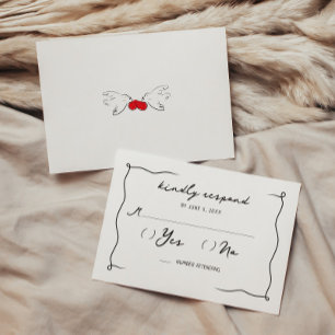 Whimsical Handwritten Cherry Wedding Enclosure Card