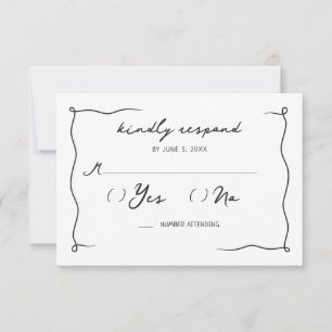 Whimsical Handwritten Cherry Wedding RSVP Card