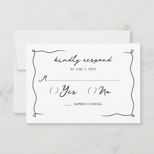 Whimsical Handwritten Cherry Wedding RSVP Card