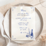 Whimsical Handwritten Illustrated Wedding Menu Invitation<br><div class="desc">Sweet Whimsical Handwritten Illustrated Wedding Menu</div>