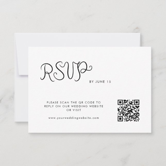 Whimsical Handwritten Wedding RSVP Card (Front)