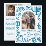 Whimsical Hanukkah Cute Custom Arch 3 PHOTO  Holiday Card<br><div class="desc">Perfect cute card for a fun holiday greeting! Hand made art for you! Perfect for a winter, hanukkah, holiday party or other event. FULLY CUSTOMIZABLE! Click on “Personalize” above to edit the text and add your own photos. Click "edit using design tool" to adjust the fonts, colors and placements. (check...</div>