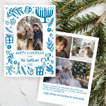 Whimsical Hanukkah Cute Custom Arch 4 PHOTO  Holiday Card<br><div class="desc">Perfect cute card for a fun holiday greeting! Hand made art for you! Perfect for a winter, hanukkah, holiday party or other event. FULLY CUSTOMIZABLE! Click on “Personalize” above to edit the text and add your own photos. Click "edit using design tool" to adjust the fonts, colors and placements. (check...</div>